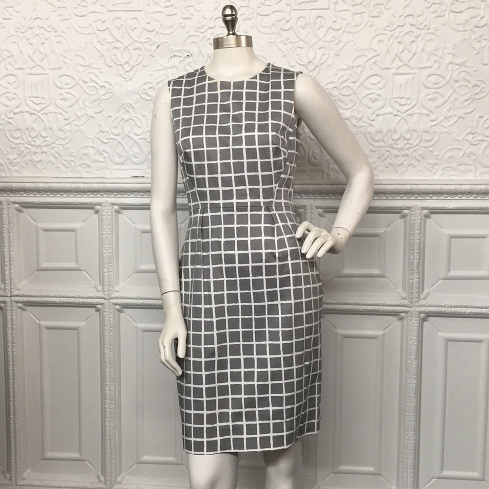 NWT kate spade Grey White Grid Print Dress